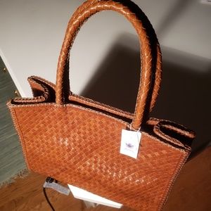 Helen Kaminski - Brown Leather Woven Tote - NWT